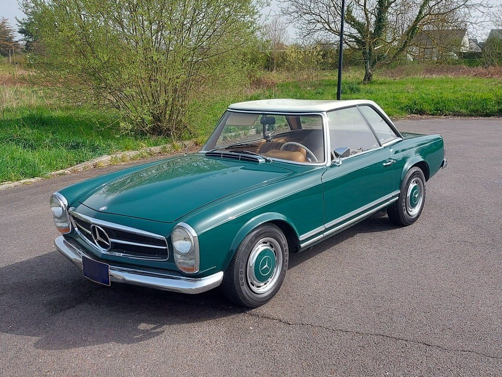 Mercedes-Benz 280 SL Pagoda in a restoration workshop